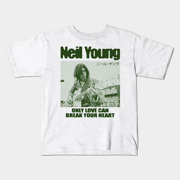 neil young - only love can break my heart Kids T-Shirt by Saltyvibespage